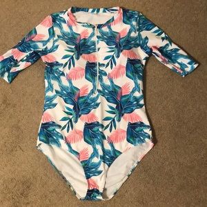 Boutique women’s rash guard swimsuit